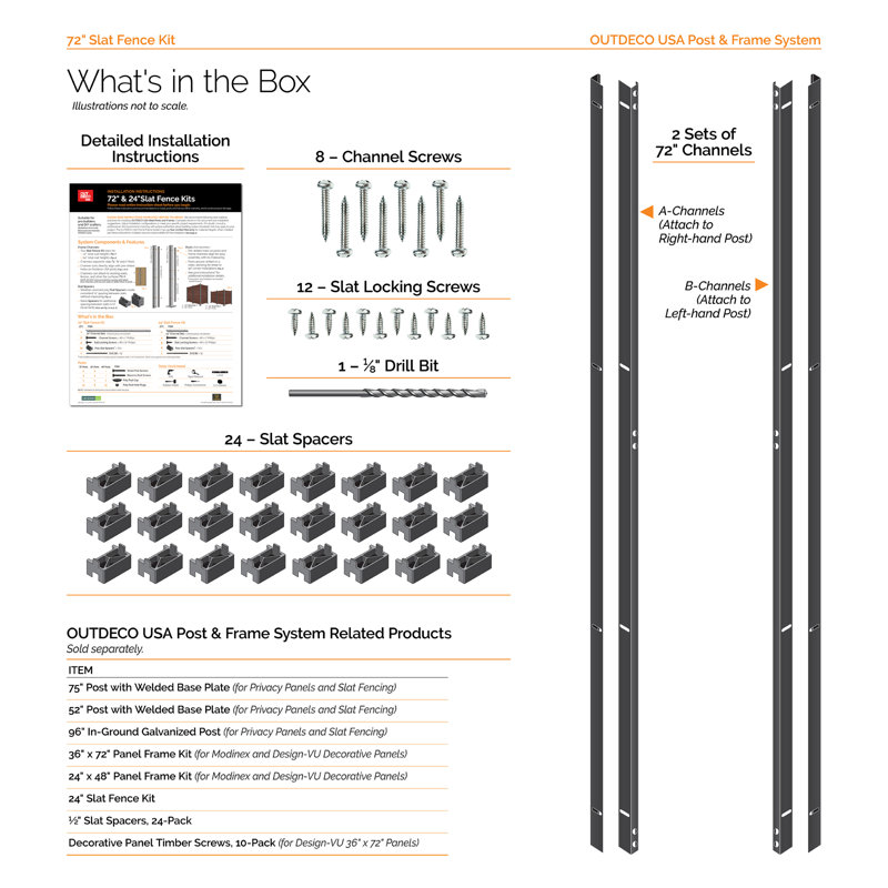 DESIGNVU 72” Galvanized Steel Adjustable Slat Fence Frame Kit & Reviews Wayfair